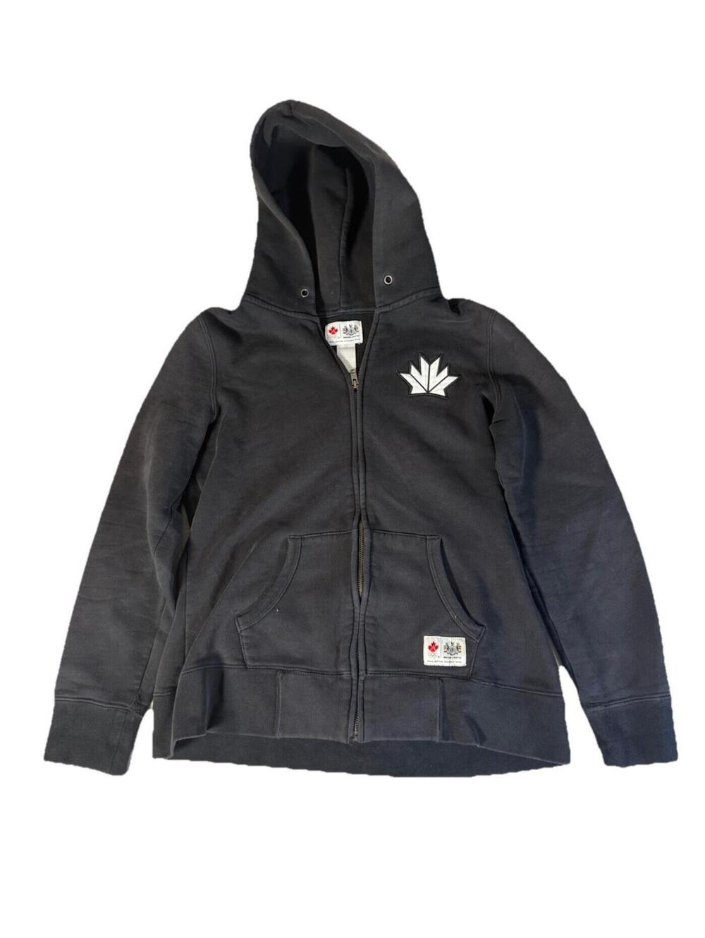 Hudson’s Bay Co Olympics Canada Zip Up Jacket Black Embroidered Women’s Small